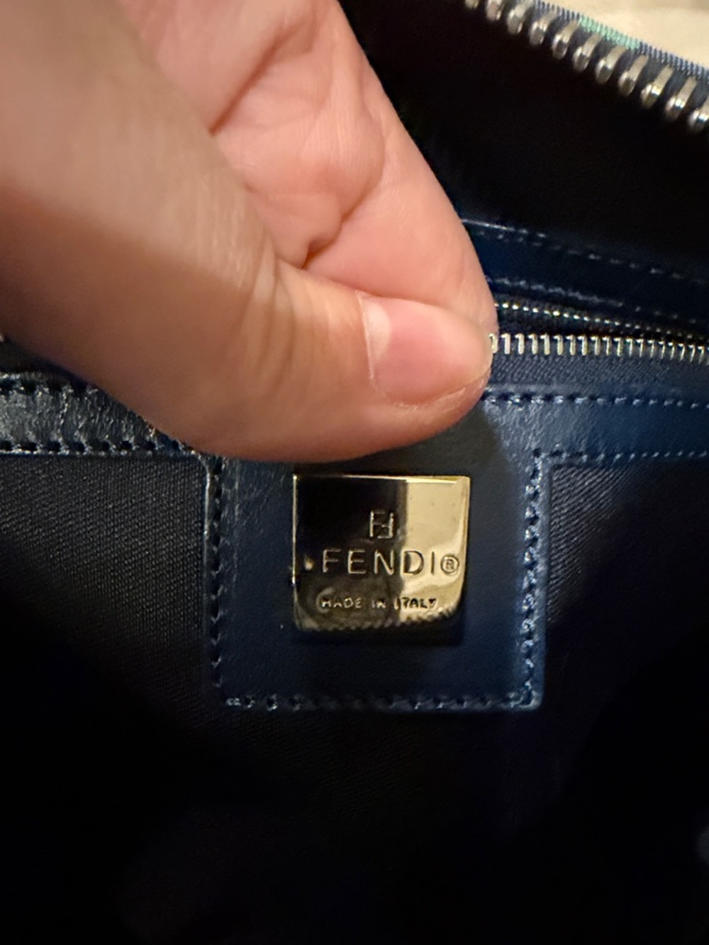 Fendi Teal-White FF Logo Crossbody Bag with Black Strap - Picture 7 of 8
